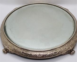 292 - Silver plated Mirror Stand 11" round