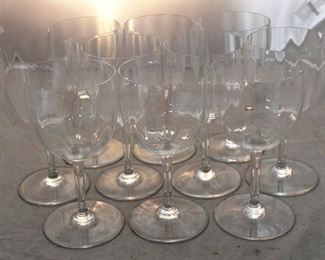 295 - Set of 10 Crystal Stemware Glasses 7" tall