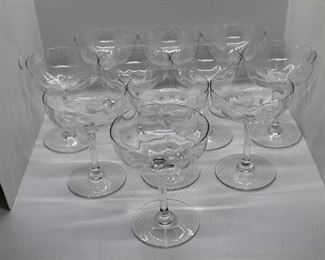 296 - Set of 11 Crystal Stemware Glasses 5" tall