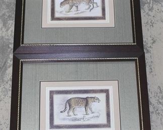 311 - Pair Framed Leopard Prints (2pcs) 16 x 14