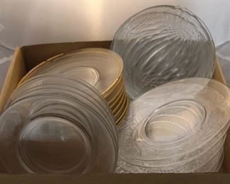 337 - Tray Lot of Assorted Glass Plates