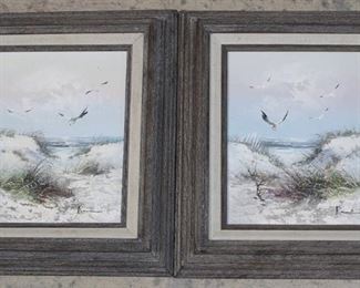 358 - Oil on Board Paintings - signed (2pcs) 14 1/2 x 12 1/2