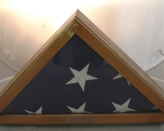 360 - American Flag in Soldier's Presentation Case 4 x 23 1/4 x 12 1/2