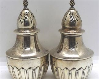 368 - Pair of Sterling Silver Salt & Pepper Shakers 4" tall
