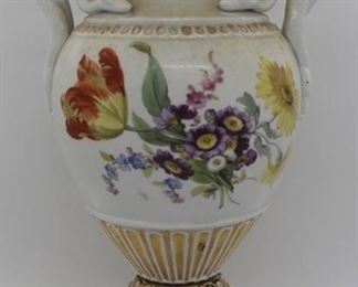 390 - Meissen Porcelain Dragon Handle Vase - 11" tall
