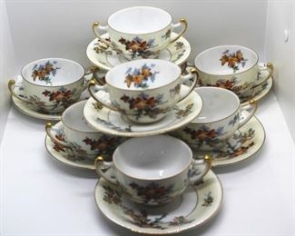 414 - Royal Empire "Silver Maple" Cups & Saucers (16pcs)