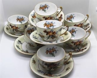 415 - Royal Empire "Silver Maple' Cups & Saucers (15pcs)