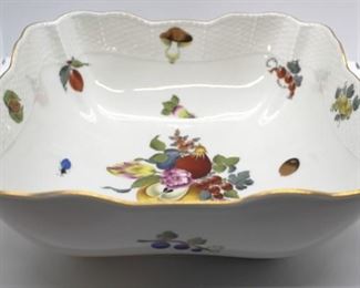 1001 - Herend Fruits & Flowers Bowl 3 1/2 tall x 10 x 10
