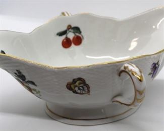 1004 - Herend Fruits & Flowers double handle gravy boat