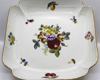 1014 - Herend Fruits & Flowers square bowl 10" square