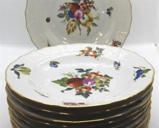 1020 - Set of 12 Herend Fruits & Flowers plates 8"