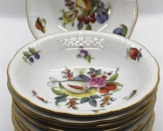 1022 - Set of 11 Herend Fruits & Flowers small bowls 5 1/2"
