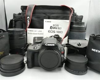 This is an entire camera system to include: 1- Rebel camera 2- Cannon 18-55mm lens with stabilizer 3-Sigma DG lens 70-300mm 4-Vivitar Series 1 High Definition 2.2x58mm 5-Neewer 0.45x super wide angle 6- close up lenses 7- filter 8- charger 9- carrying bag (16"x8"x9")

https://ctbids.com/#!/description/share/752916