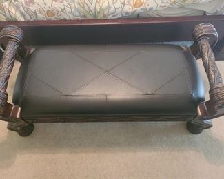 Beautiful Signature design by Ashley Furniture upholstered bedroom bench from the North Shore Collection. This collection features Old World decor  with classical plumes and medallions. Bench is made of faux leather and engineered wood. measures 53" x 20" x 23".

https://ctbids.com/#!/description/share/752902