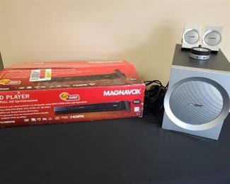 Magnavox DVD Player with full HD Up-Conversion, model DP170MW8B. Bose Companion 3 Multimedia Speaker System with all cords.

https://ctbids.com/#!/description/share/753048