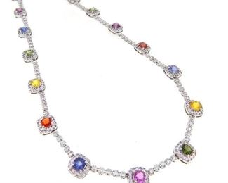 Multi Color Sapphire Necklace