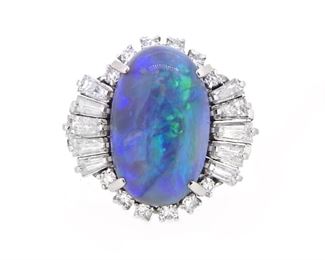 Black Rare Opal Ring