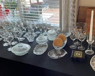 Large selection of crystal and cut glass ware