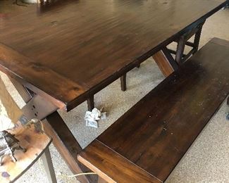 Farm table with bench