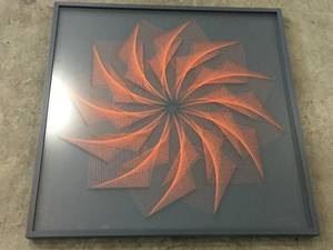 Framed 3D String Art by Susan Sporta and Dragan Vasic. This framed art measures 28.25 x 28.25 and is in good condition.