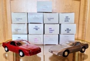 1983-84 Dealer Promo Model Cars. All appear to be new in the box and in excellent condition.