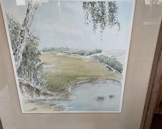 Lot 44: $45- Watercolor of cove