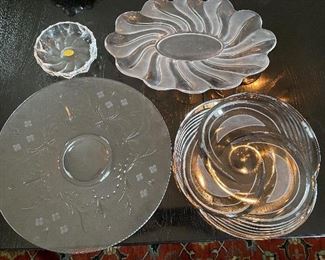 Lot 74: $45- Lot of 4 glass platters and bowls