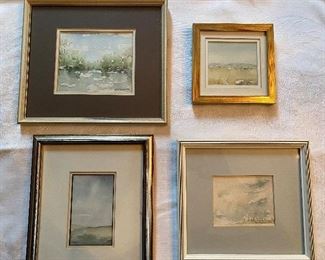 Lot 51: $100- Lot of 4 small watercolor paintings by B.A.Porter  10" x 9", 5-3/4" square, 8-3/4" x 8", 9-3/4" x 8"