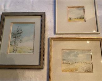 Lot 55: $85- 3 watercolors-German landscapes-11"x9", 10"x8-1/2", 8-1/2"x8-1/2"