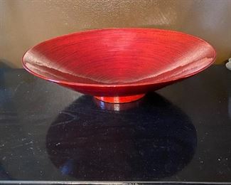 Lot 93: $15-Vietnamese spun bamboo bowl 17-1/2"W x 5"H