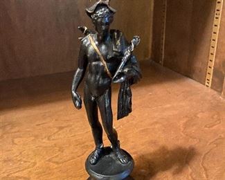 Lot 101: $65- Bronze Mercury statue 7"H