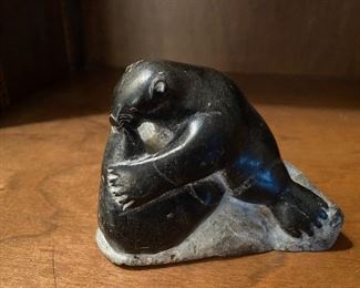 Lot 104: $35- Soapstone figure from Canada 3-1/2"H x 4-1/2"L