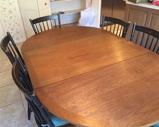 Oval kitchen table.