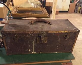 Vintage wooden tool box.