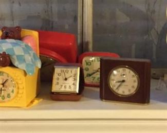 Large selection of clocks - new and old.