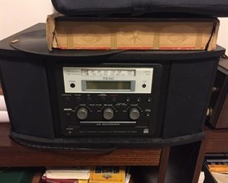 Large selection of radios and stereo equipment.