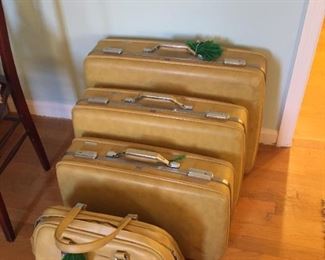 Set of vintage suitcases.