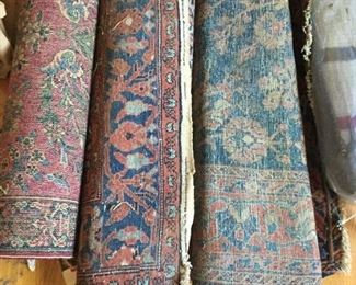 Persian rugs, including a Belouchistan, a Lillehan and a Hamadan rug.
