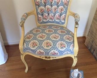 Upholstered chair.