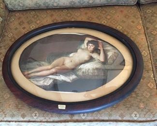 Oval framed nude.