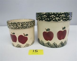 Pair spongeware apple crocks