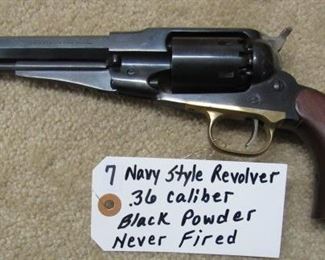 Navy Style Revolver - .36 Caliber - Black Powder - Never Fired