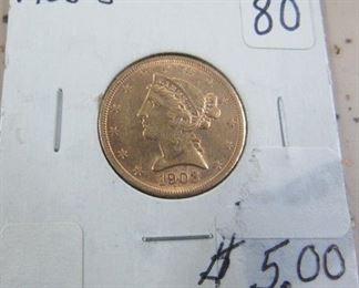 1903-S  Gold $5.00 Coin
