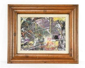 Small Abstract Signed Miguel Chavez Painting