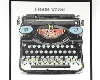 Please Write Warhol-Esque Typewriter Print On Canvas
