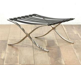 Barcelona Stule-Style Black Strap Ottoman Footstool