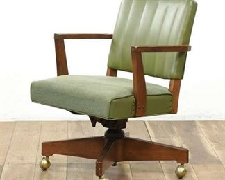 Vintage Jasper Seating Company Green Swivel Desk Chair 