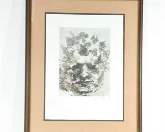 Pencil Signed Litho Print Of Beethoven In Framed Glass