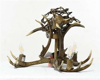 Modern 3-Bulb Antler Chandelier Hardwire New W/ Tags