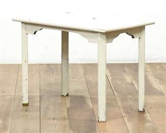 Distressed White Wood Side Table